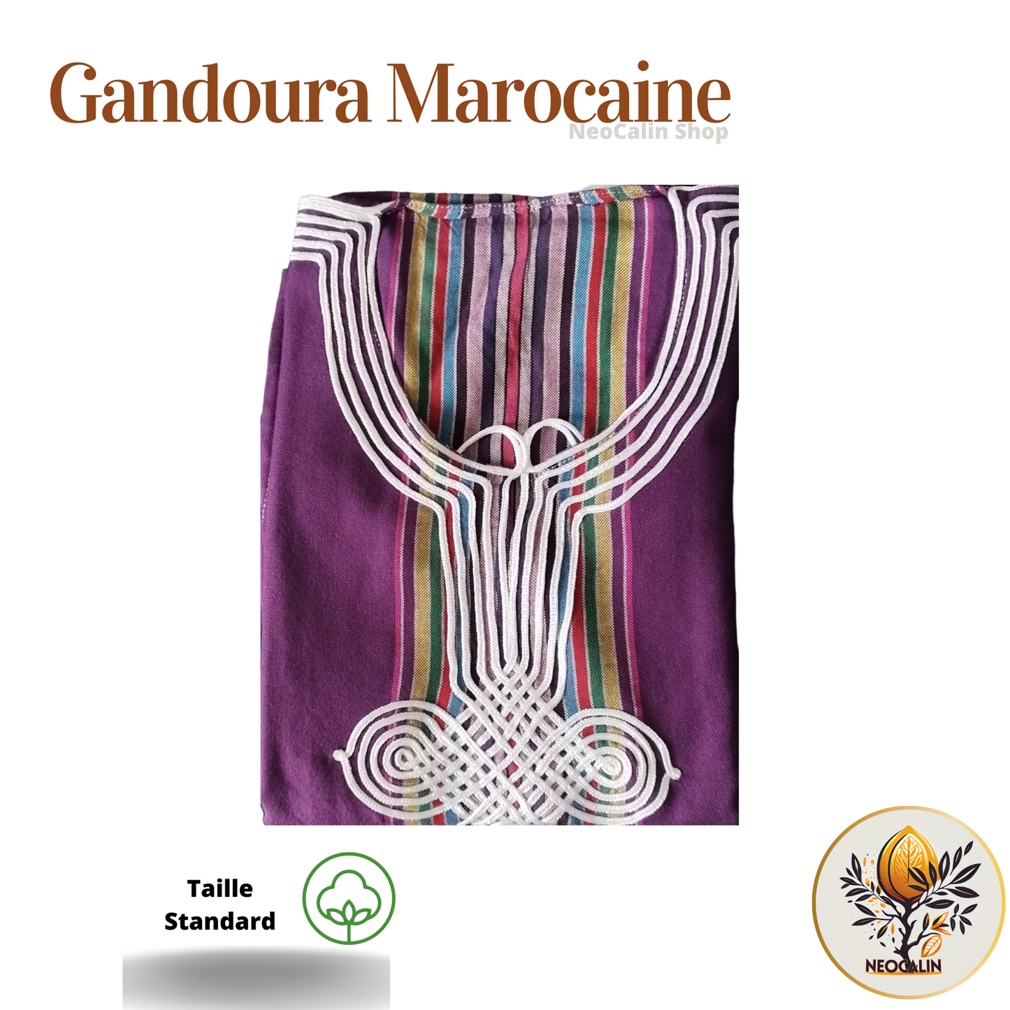 Kaftan Gandoura Marocaine caftan en Coton