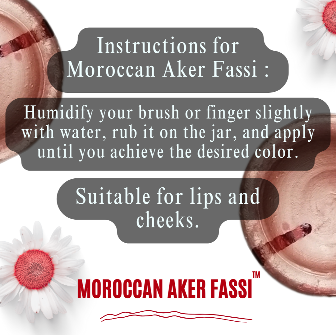 Moroccan Aker Fassi Rouge à Lèvres & Fard à Joues Marocain