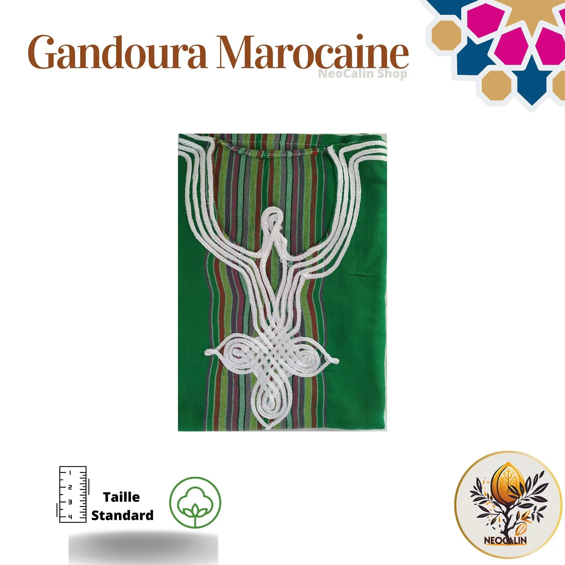 Kaftan Gandoura Marocaine caftan en Coton - NeoCalin