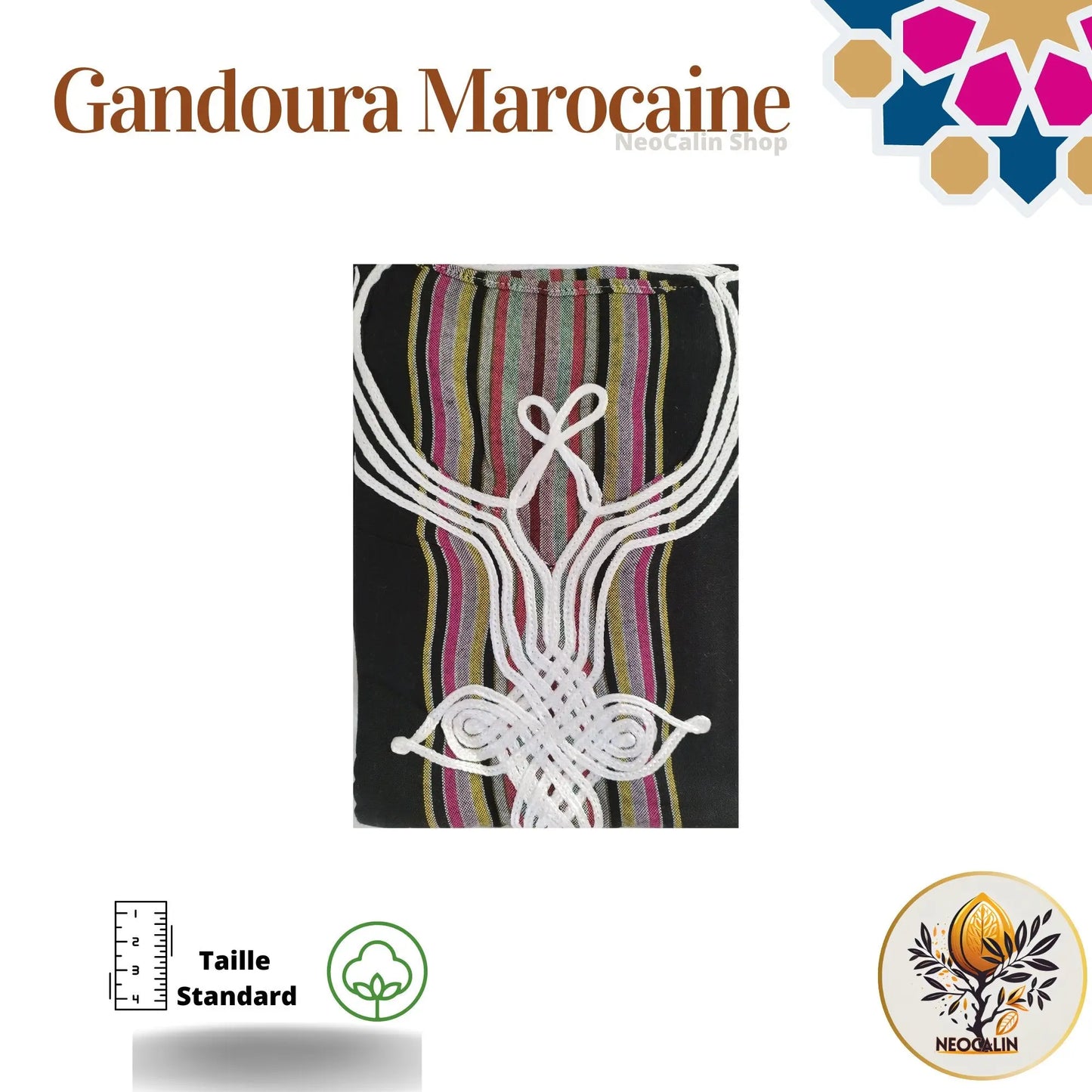 Kaftan Gandoura Marocaine caftan en Coton - NeoCalin