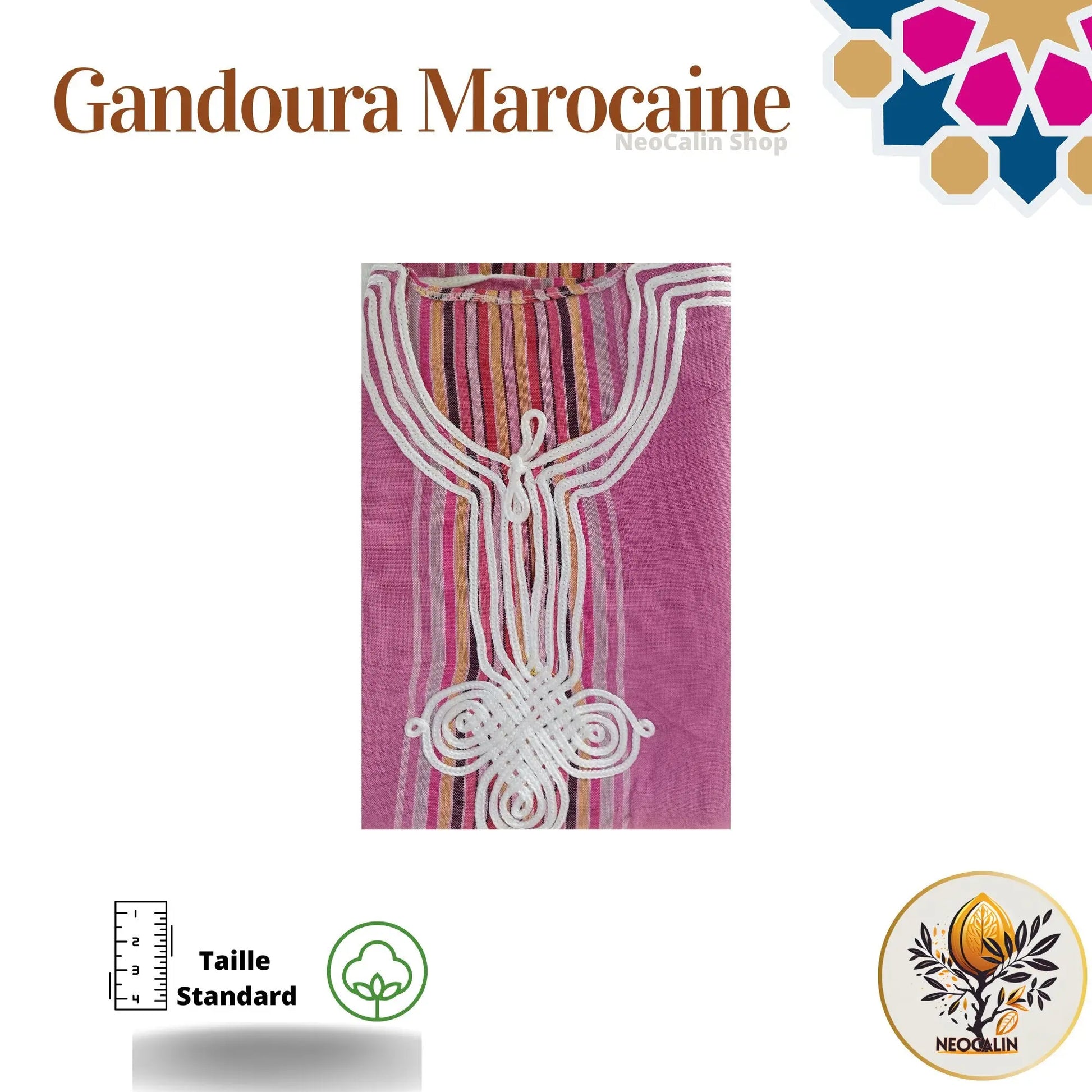 Kaftan Gandoura Marocaine caftan en Coton - NeoCalin